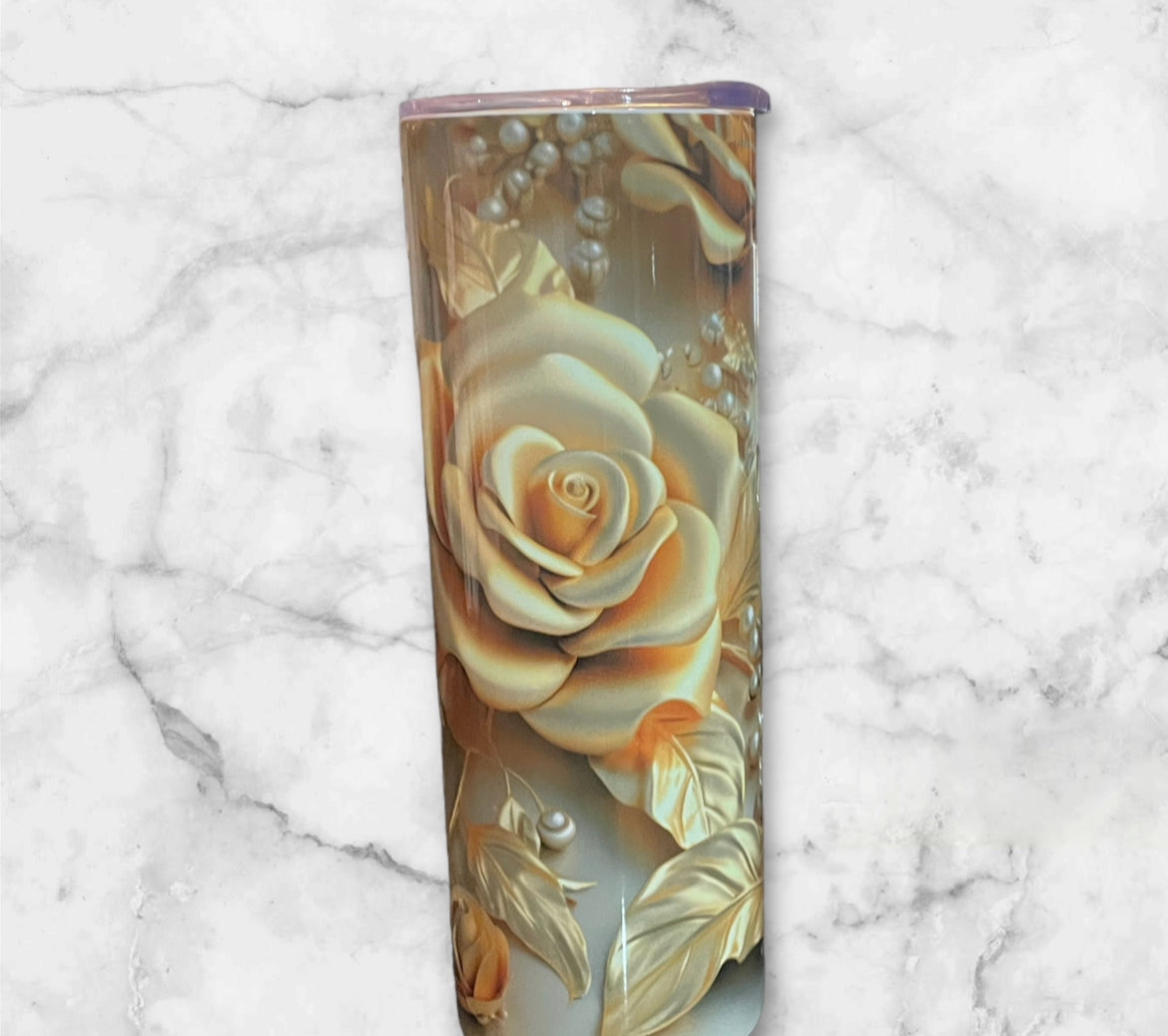 Gold Rose Tumbler