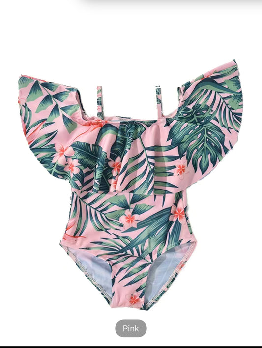 Palm Flowers Bathing Suit